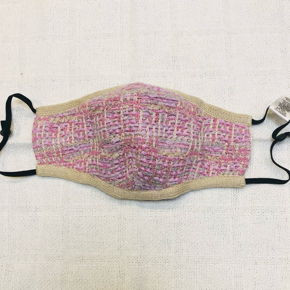 St. John Tweed Mask in pink/ecru/lilac/silver